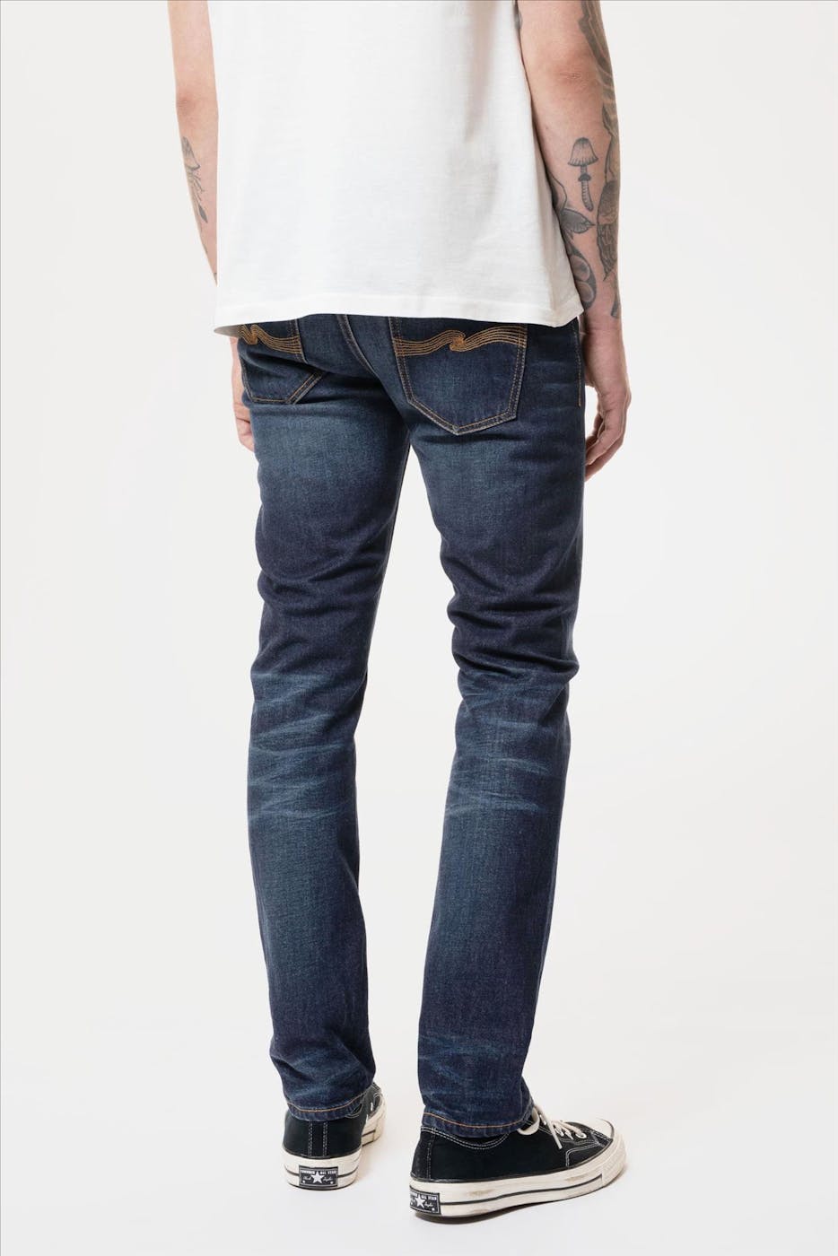 Nudie Jeans Co. - Donkerblauwe Blue Thunder Lean Dean Slim Tapered jeans