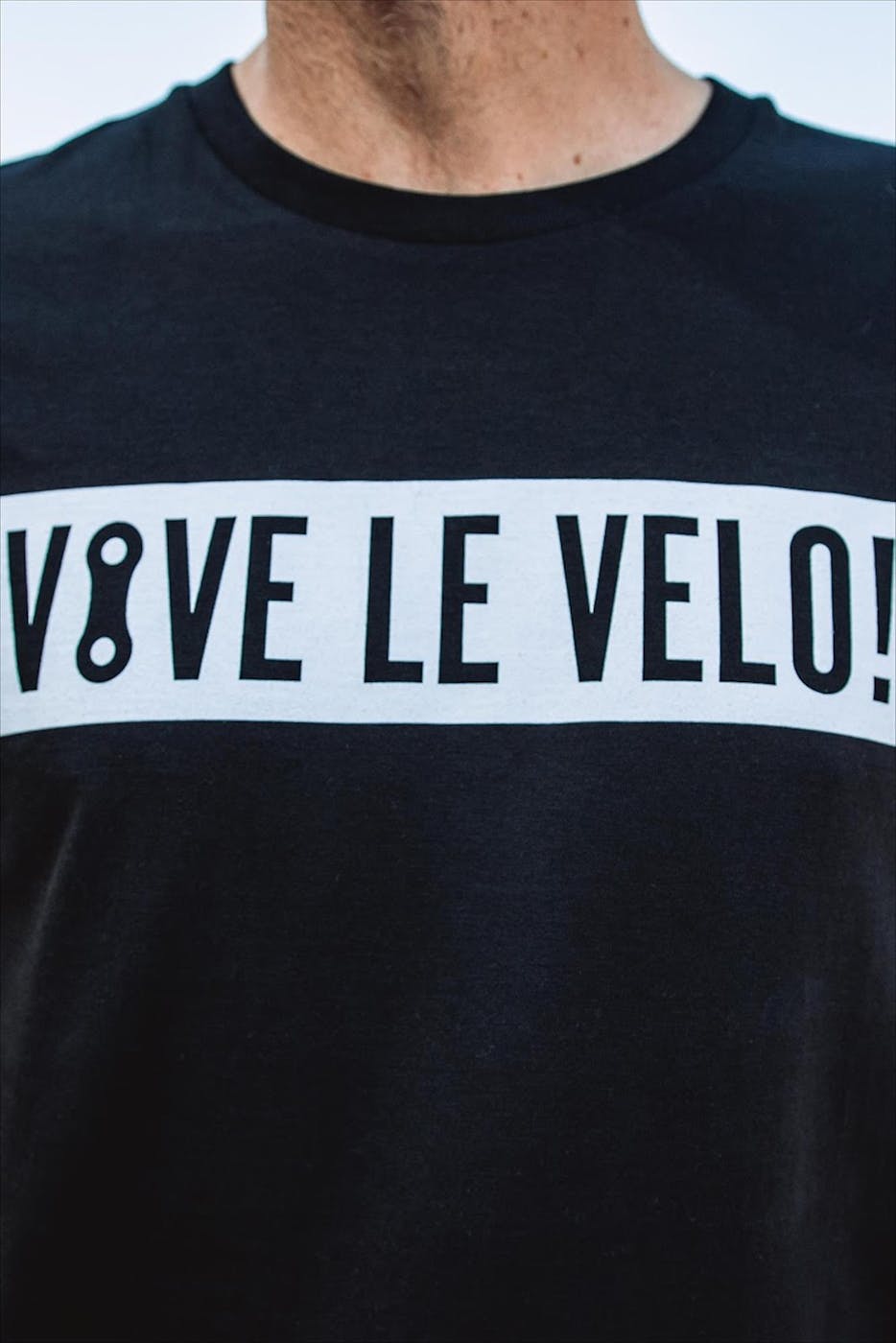 Vive le vélo - Zwart-witte Blocklogo T-shirt