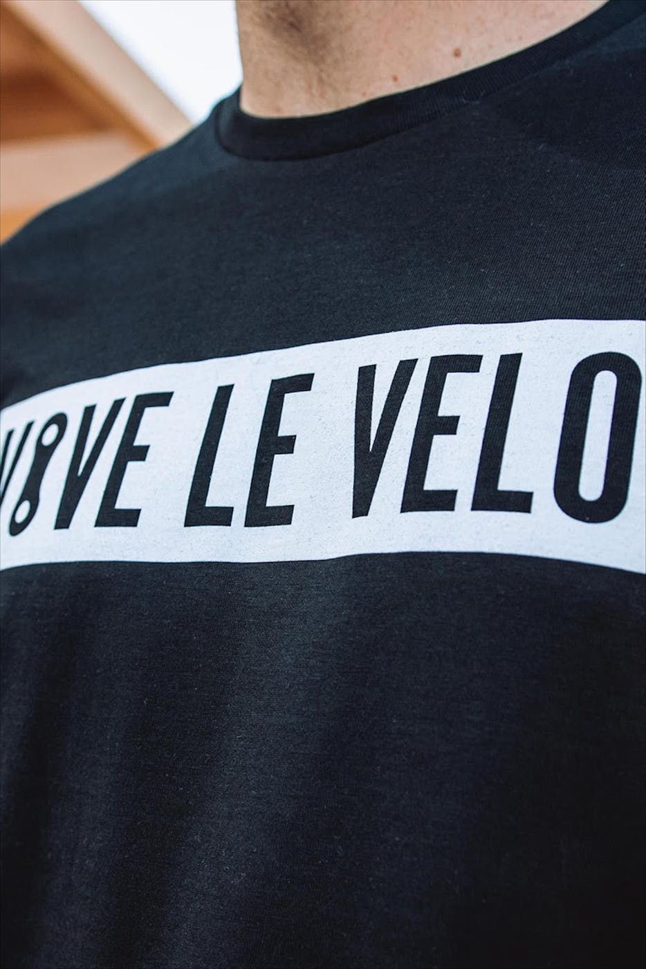 Vive le vélo - Zwart-witte Blocklogo T-shirt