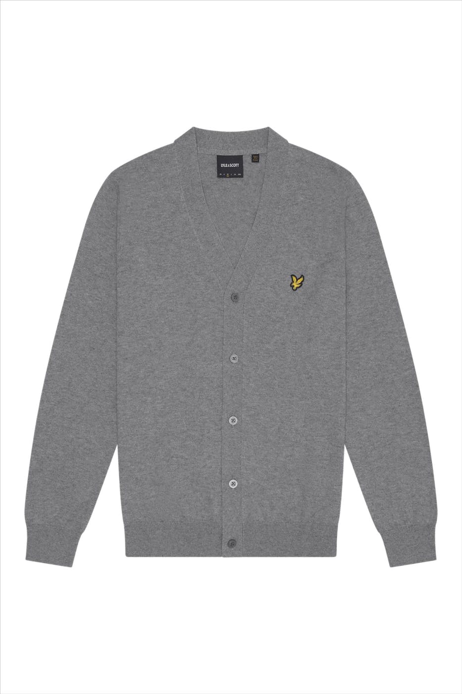 Lyle & Scott - Grijze Cotton Merino cardigan