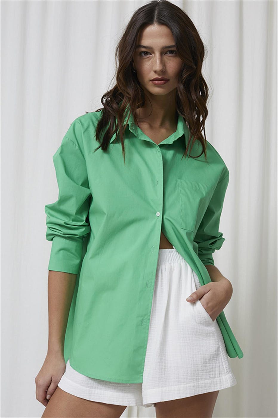 Grace & Mila - Groene Emmanuelle blouse