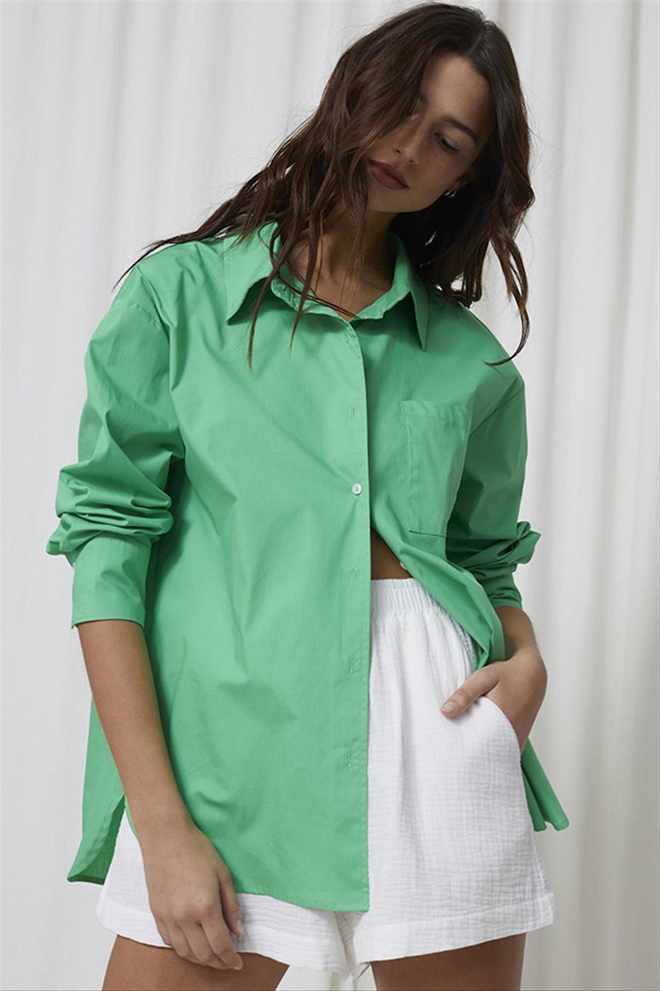 Grace & Mila - Groene Emmanuelle blouse