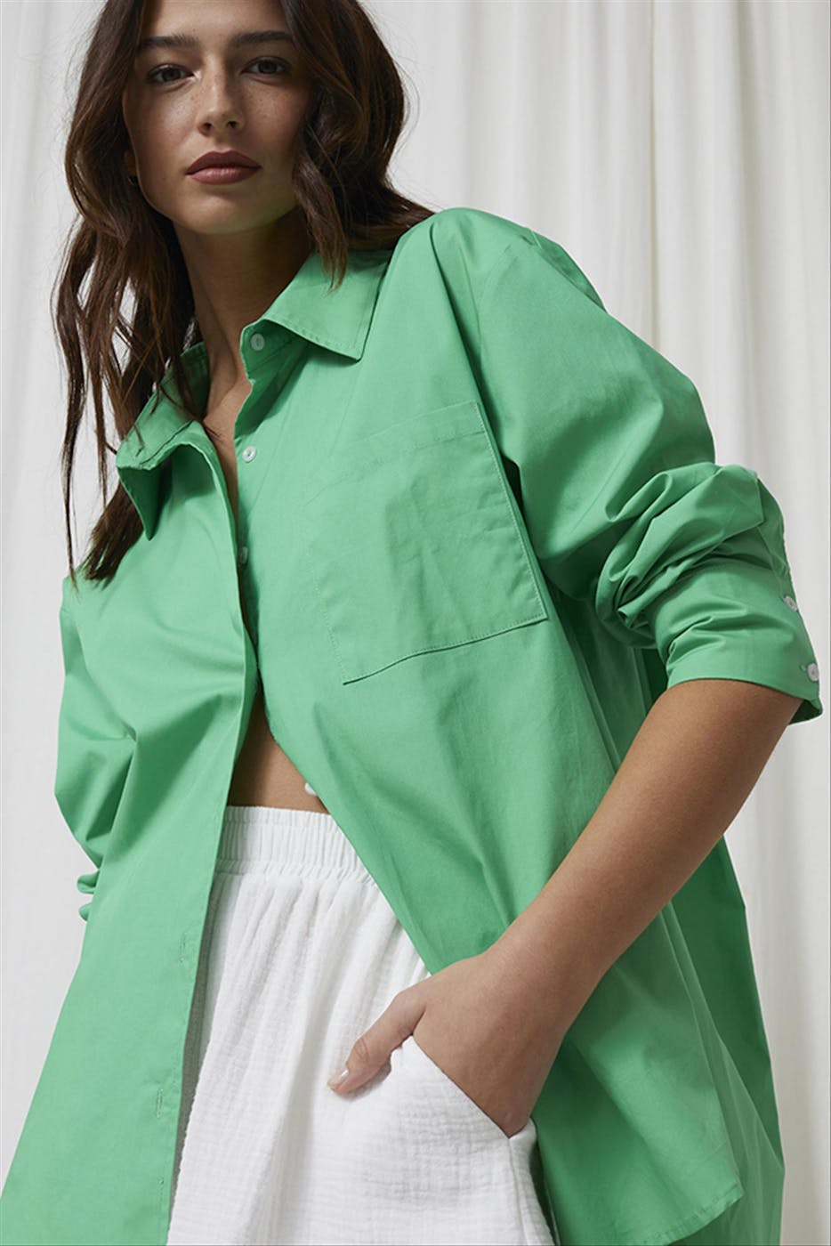 Grace & Mila - Groene Emmanuelle blouse