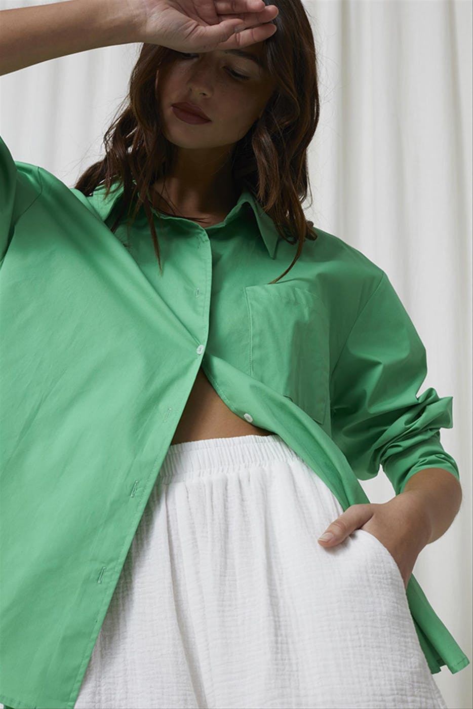 Grace & Mila - Groene Emmanuelle blouse