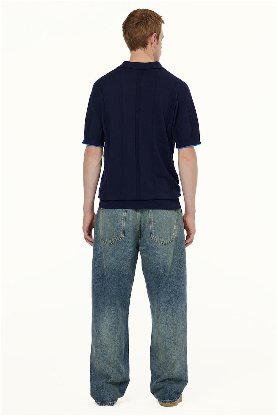 Scotch & Soda - Donkerblauwe Relaxed Knitted polo