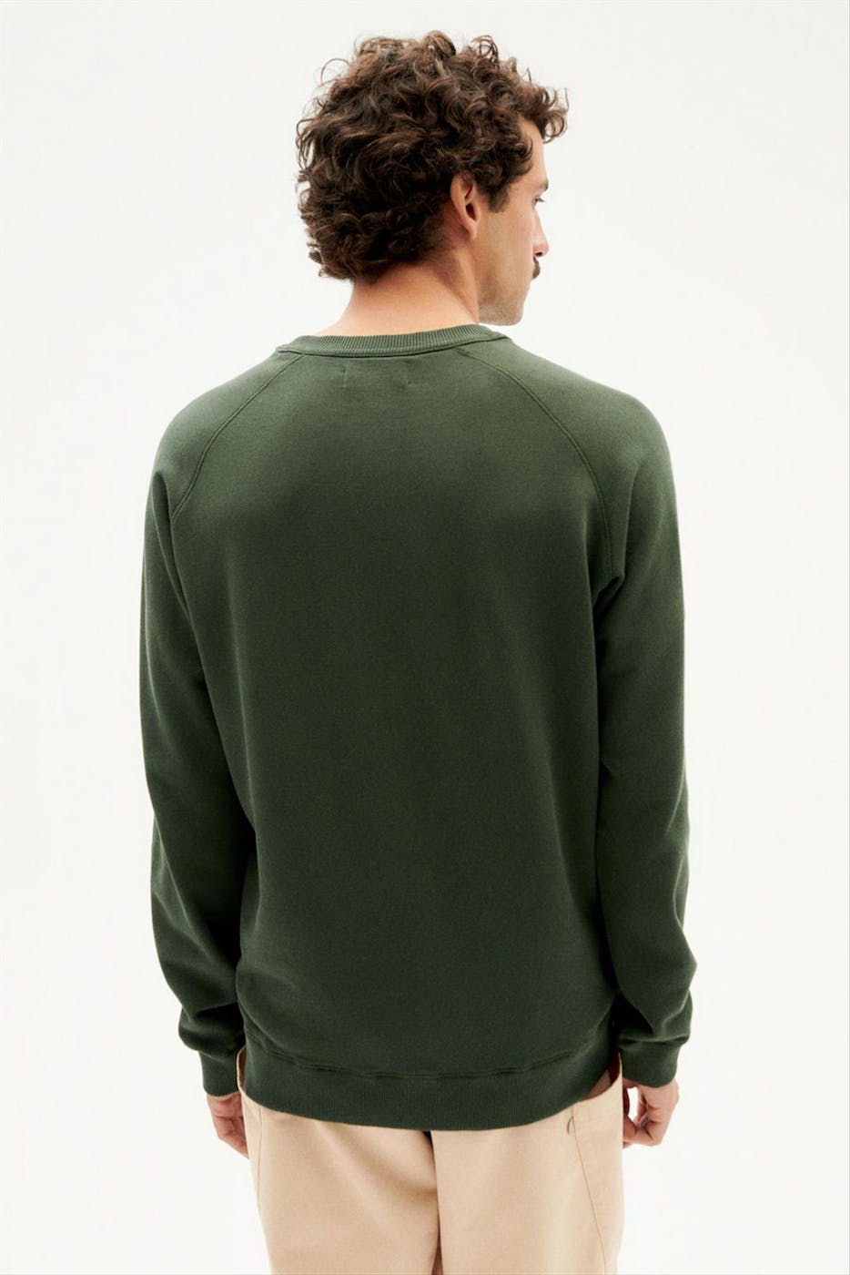 Thinking Mu - Donkergroene Happy Sun sweater