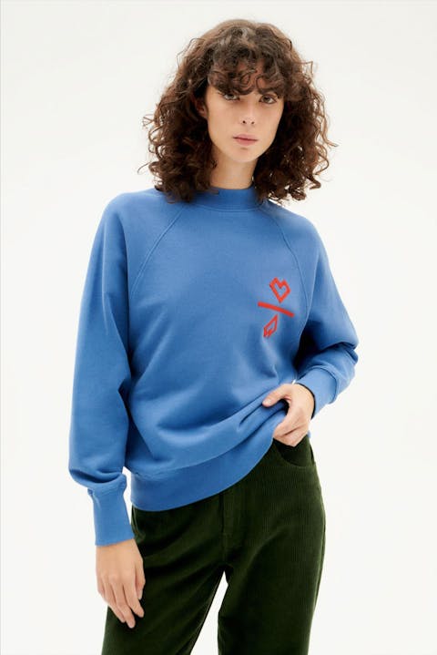 Thinking Mu - Blauwe 2 Hearts Fantine sweater