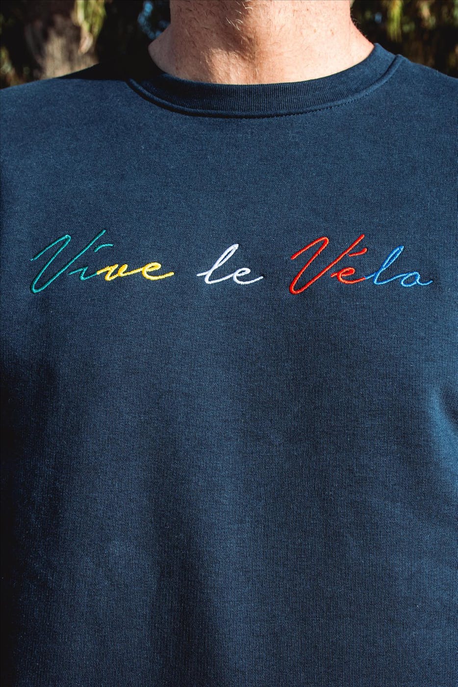 Vive le vélo - Donkerblauwe Crewneck Logo sweater