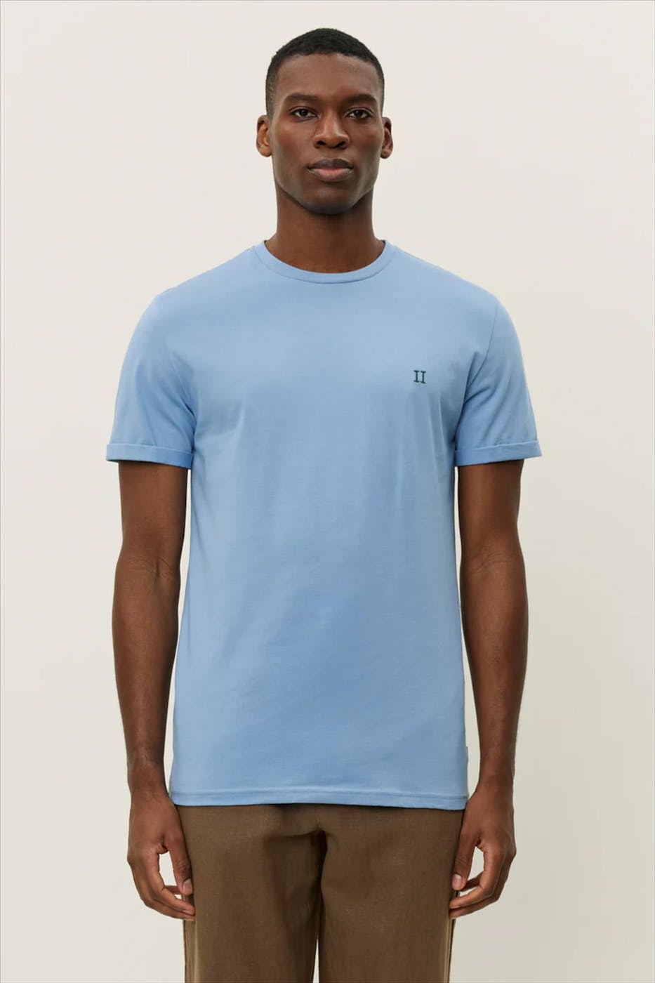 LES DEUX - Lichtblauwe Norregaard Contrast T-shirt