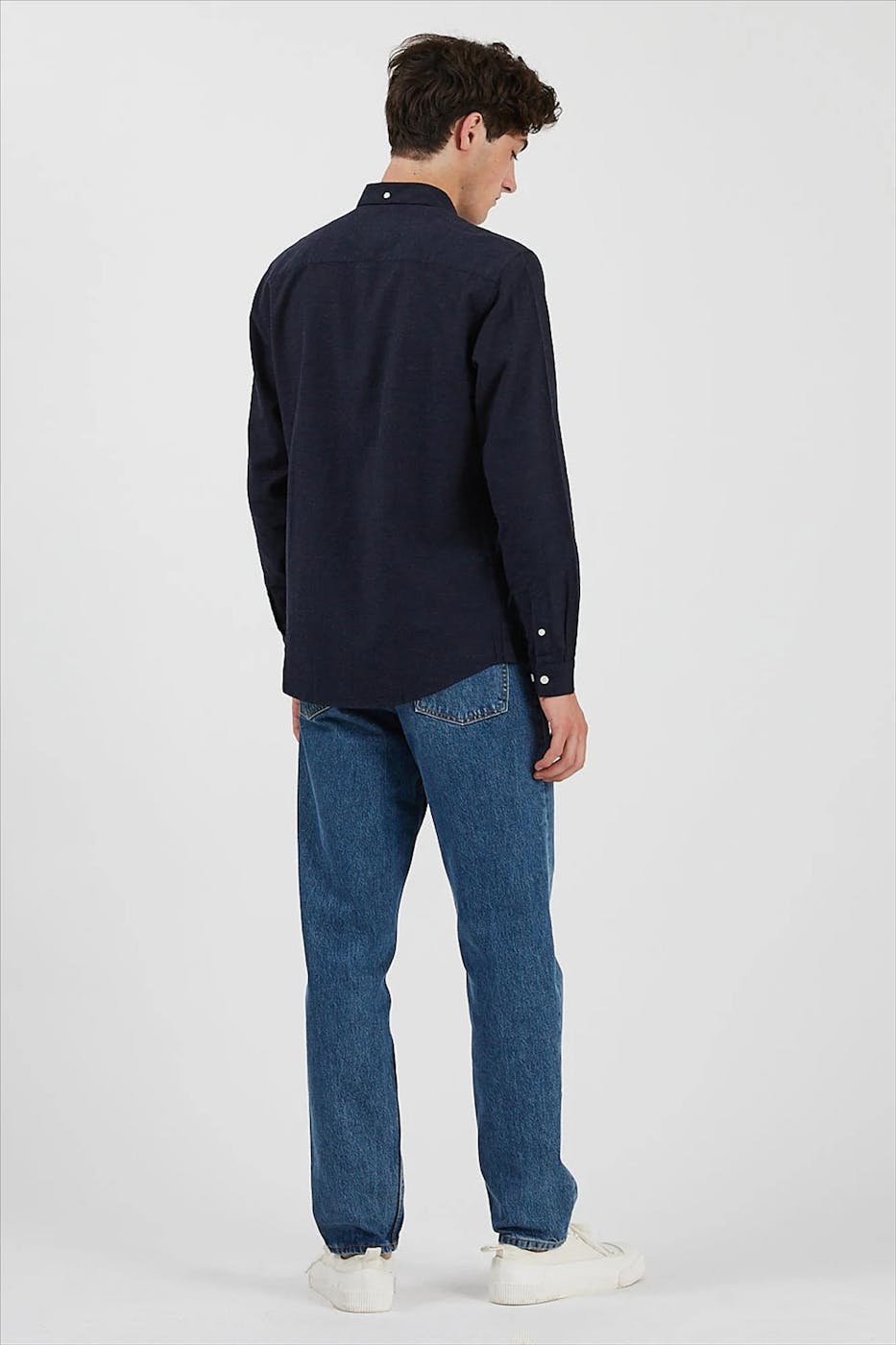 Minimum - Donkerblauw Jay hemd met lange mouw