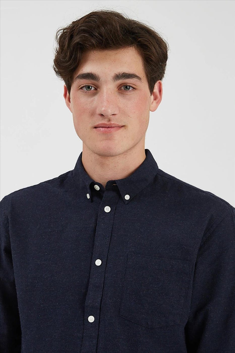 Minimum - Donkerblauw Jay hemd met lange mouw