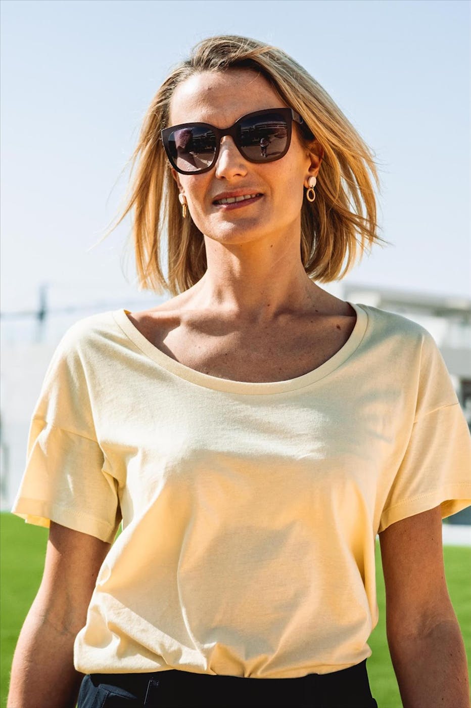 Vive le vélo - Gele Oversized Logo T-shirt