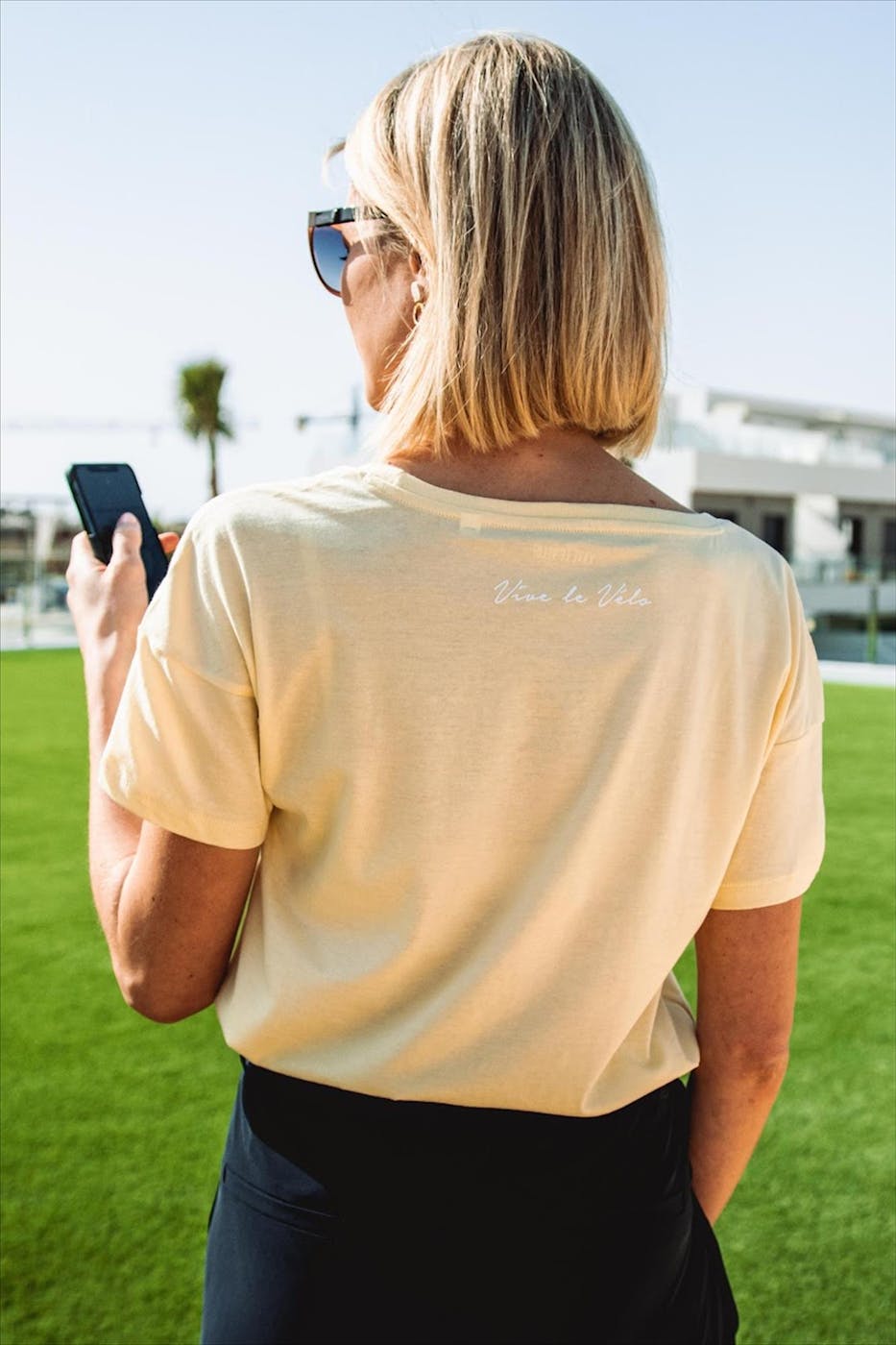 Vive le vélo - Gele Oversized Logo T-shirt