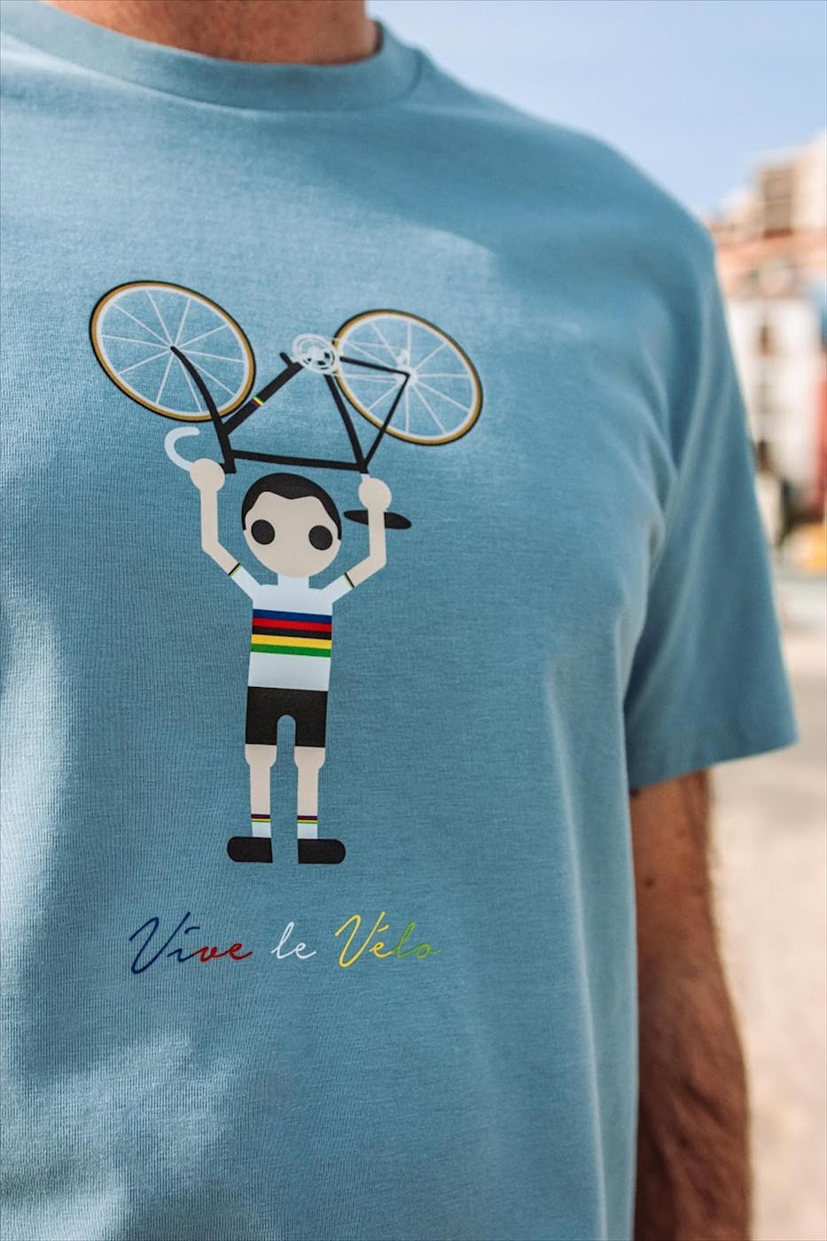 Vive le vélo - Grijsblauwe World Champion T-shirt
