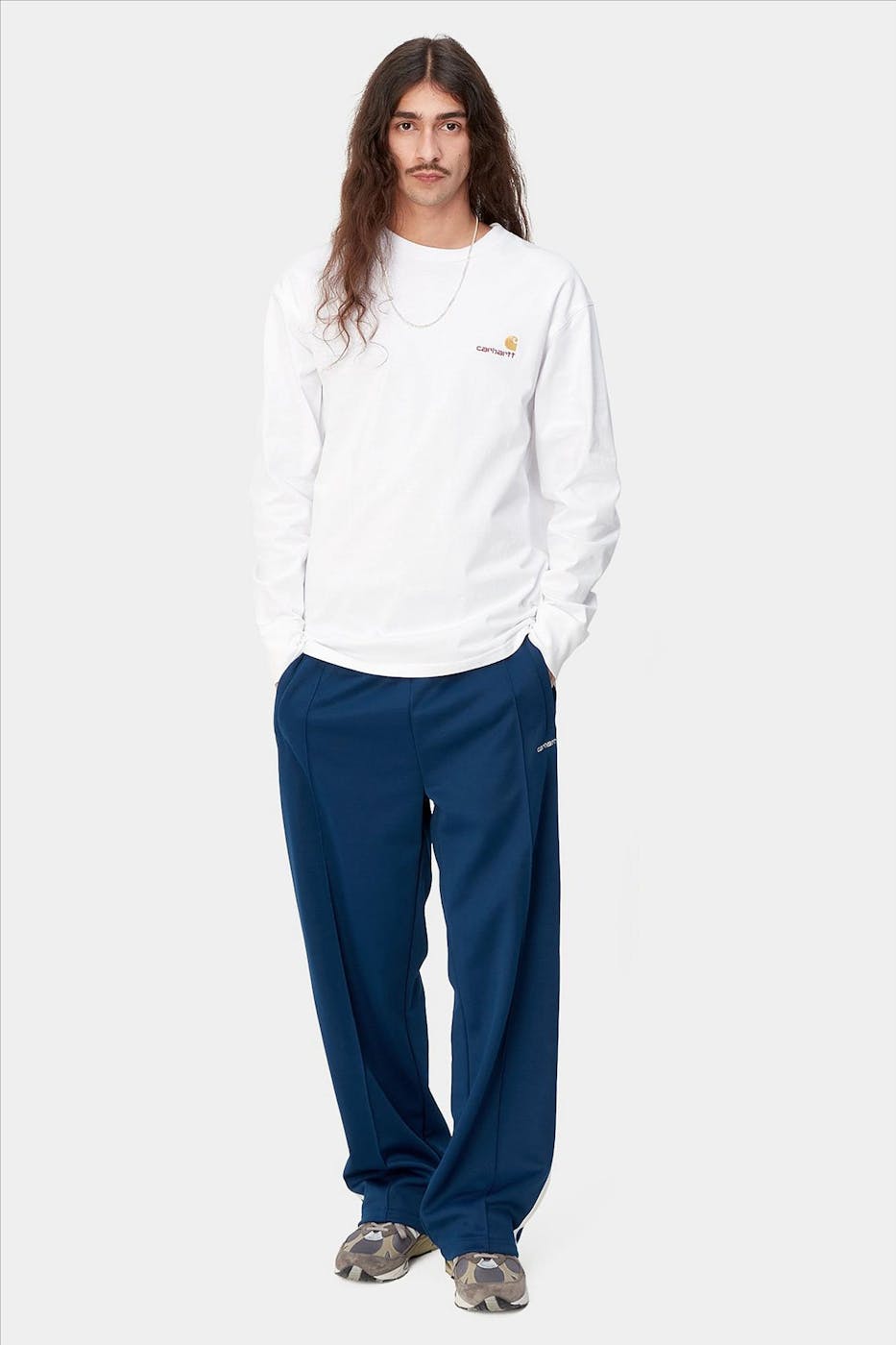 Carhartt WIP - Donkerblauwe Benchill sweatpants