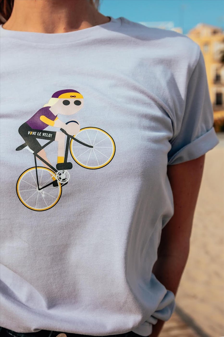Vive le vélo - Lichtpaarse Wheelie T-shirt