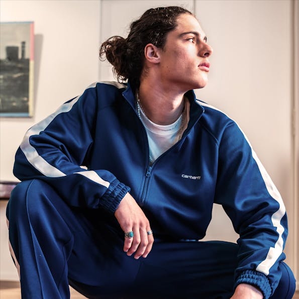 Carhartt WIP - Donkerblauwe Benchill sweatpants
