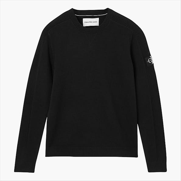 Calvin Klein Jeans - Zwarte Ribble Logo Patch trui