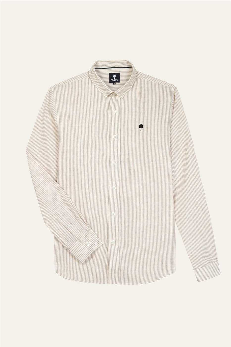 Faguo - Terracotta-Ecru Striped hemd
