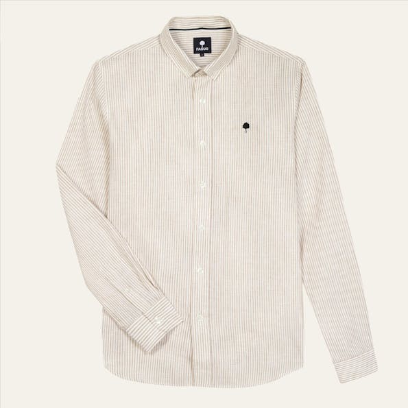 Faguo - Terracotta-Ecru Striped hemd