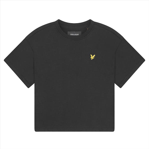 Lyle & Scott - Zwarte Cropped T-shirt