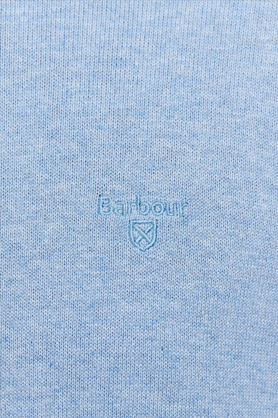 Barbour - Lichtblauwe Pima trui