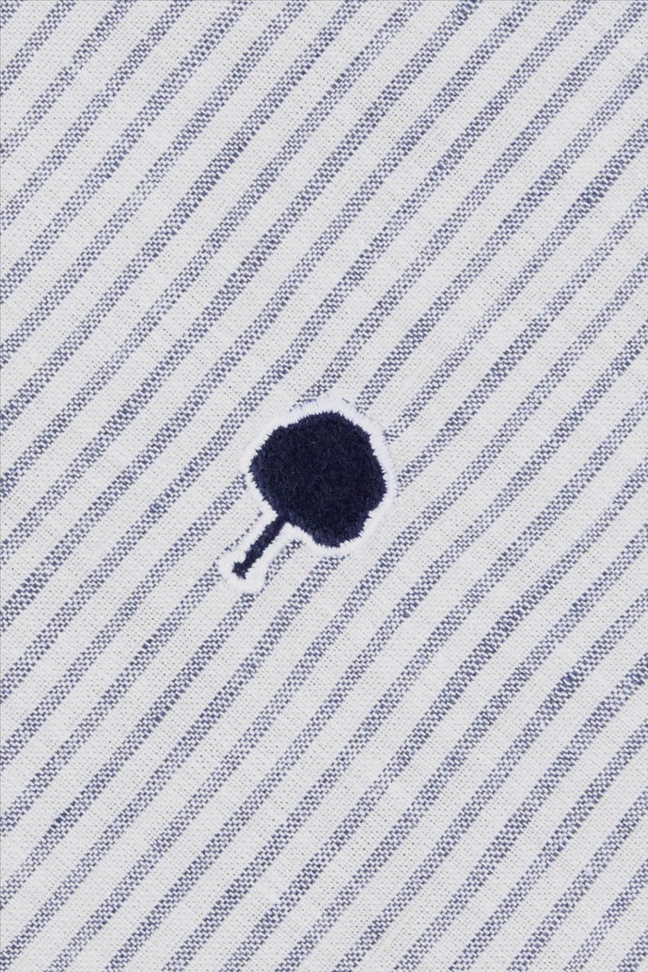 Faguo - Donkerblauw-Ecru Striped hemd