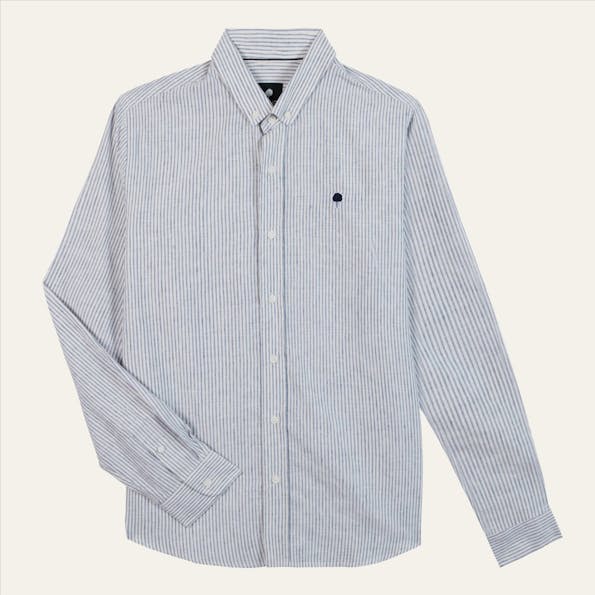 Faguo - Donkerblauw-Ecru Striped hemd