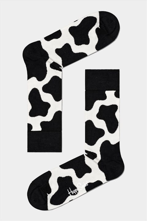 Happy Socks - Zwart-witte Cow Sokken, maat: 41-46