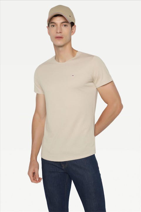 Tommy Jeans - Ecru Slim Jaspe C Neck T-shirt