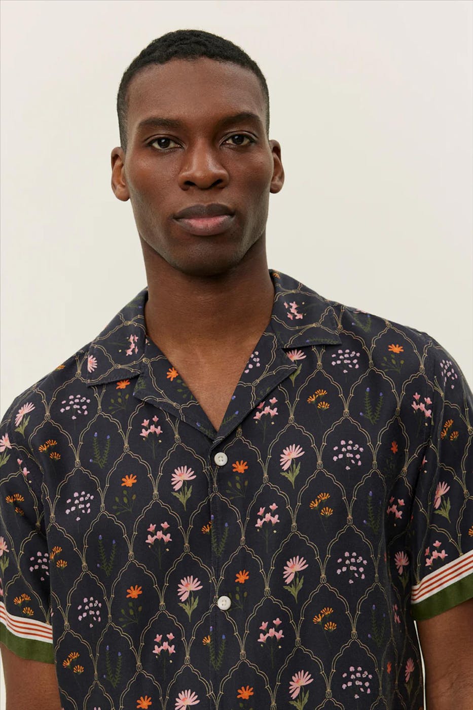 LES DEUX - Donkerblauw Lukas Wild Flowers hemd