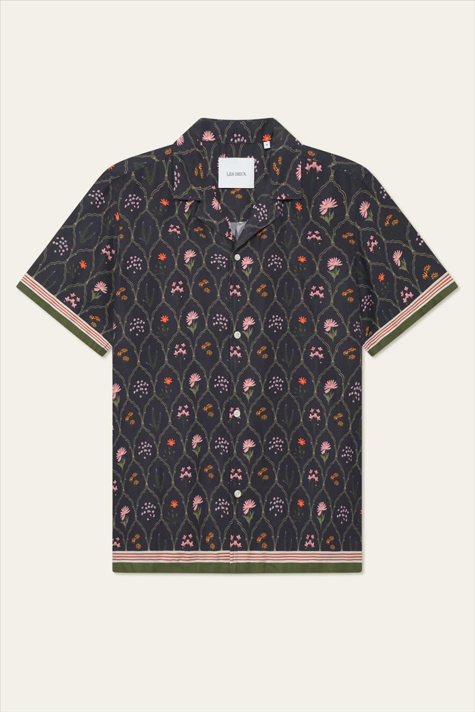 LES DEUX - Donkerblauw Lukas Wild Flowers hemd