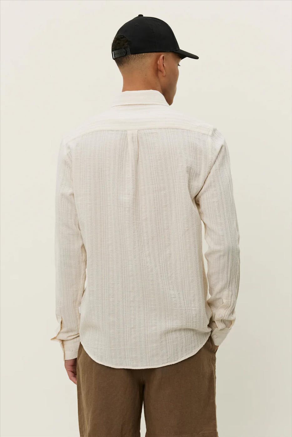 LES DEUX - Ecru Konrad Stripe Structure hemd