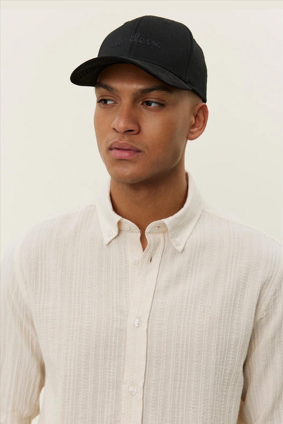 LES DEUX  - Ecru Konrad Stripe Structure hemd