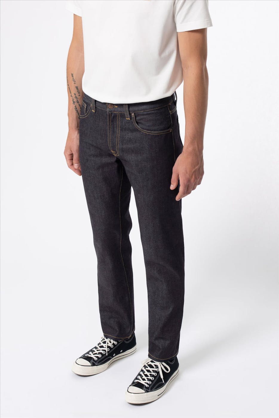 Nudie Jeans Co. - Indigoblauwe Gritty Jackson straight jeans