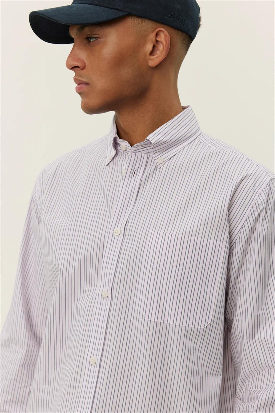 LES DEUX - Lichtroze Kent Stripe hemd
