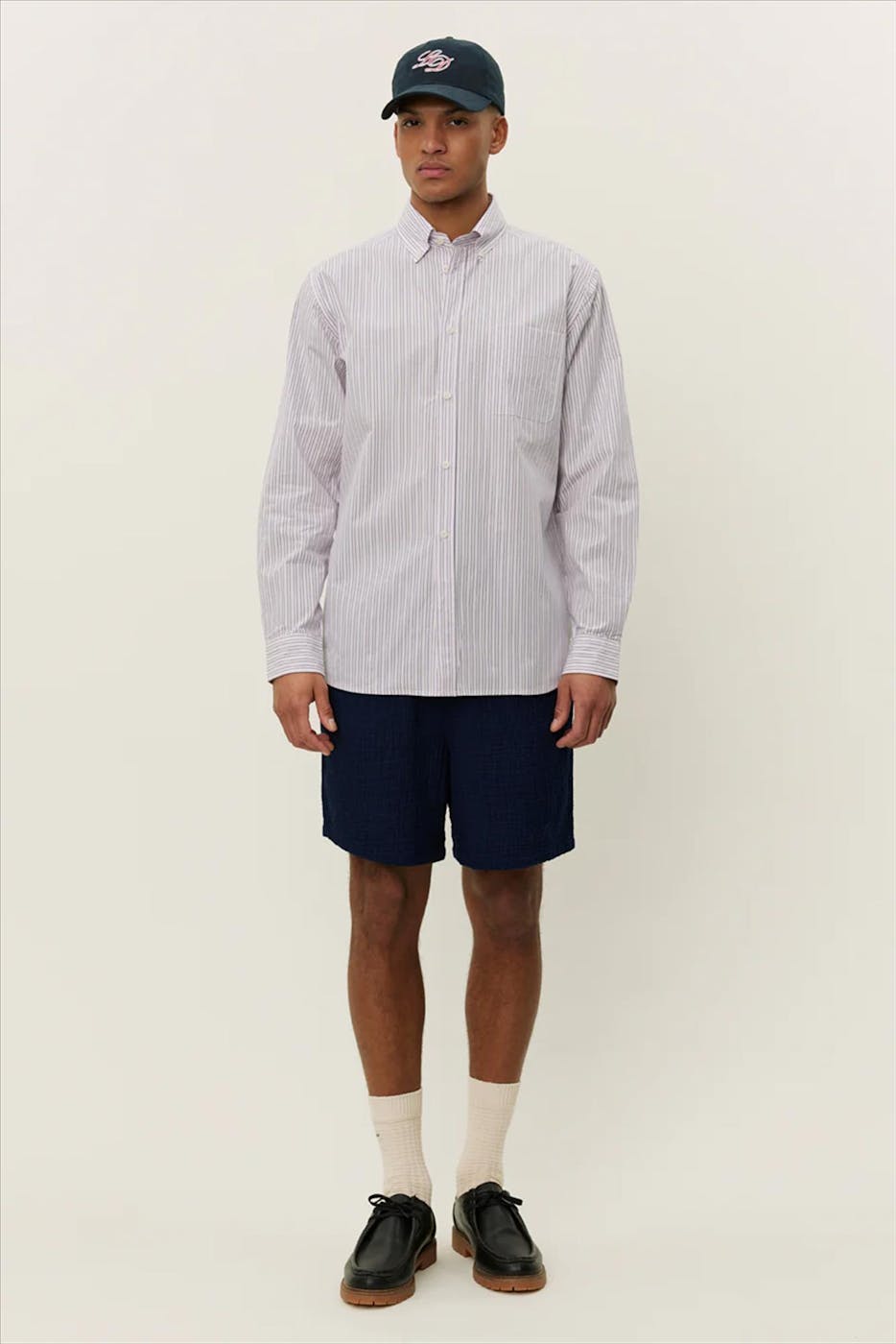 LES DEUX - Lichtroze Kent Stripe hemd