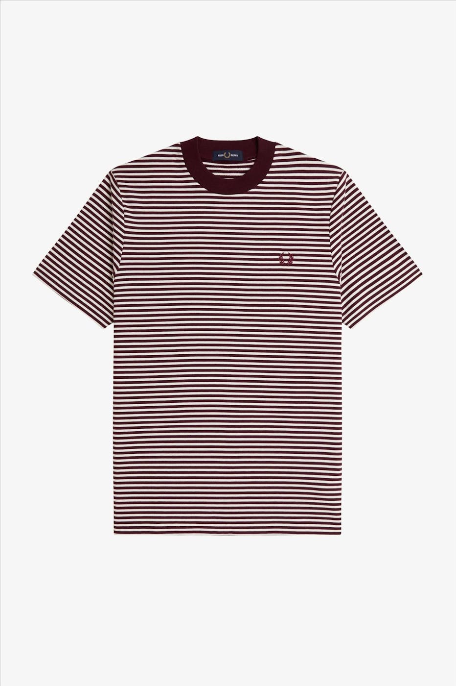 Fred Perry - Bordeaux-Ecru Fine Stripe T-shirt