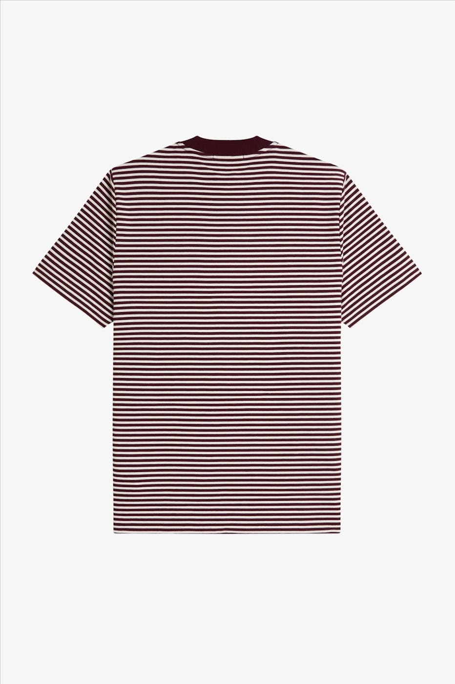 Fred Perry - Bordeaux-Ecru Fine Stripe T-shirt