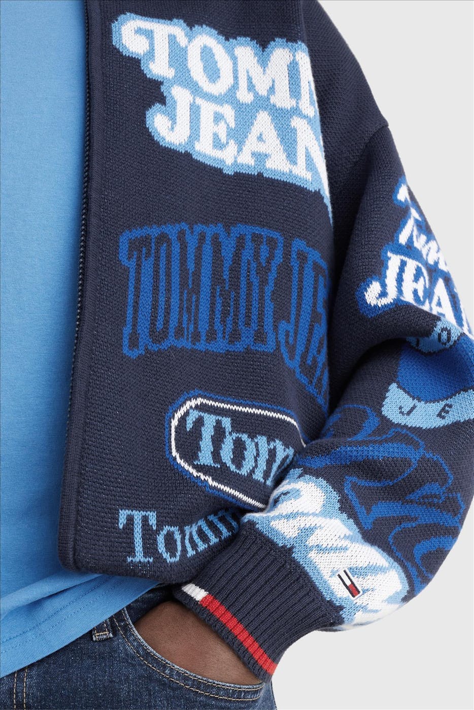 Tommy Jeans - Donkerblauwe Knitted Bomber trui