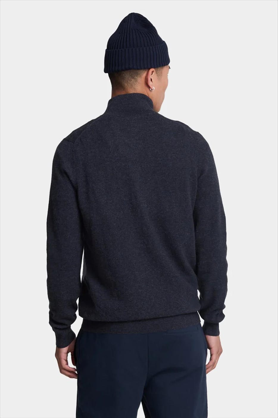 Lyle & Scott - Donkerblauwe Lambswool Blend cardigan