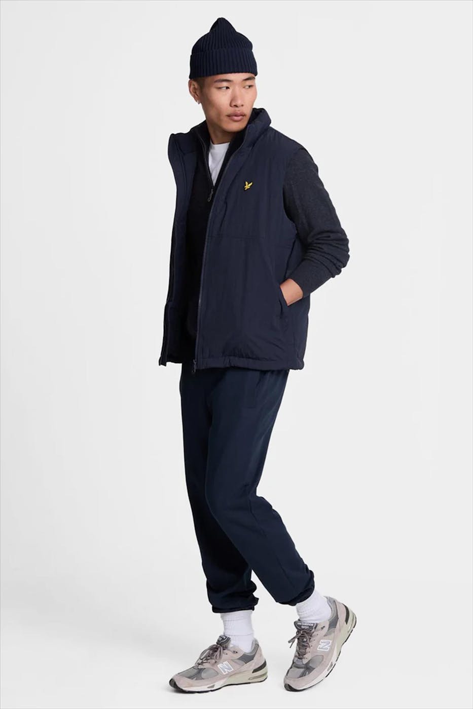 Lyle & Scott - Donkerblauwe Lambswool Blend cardigan