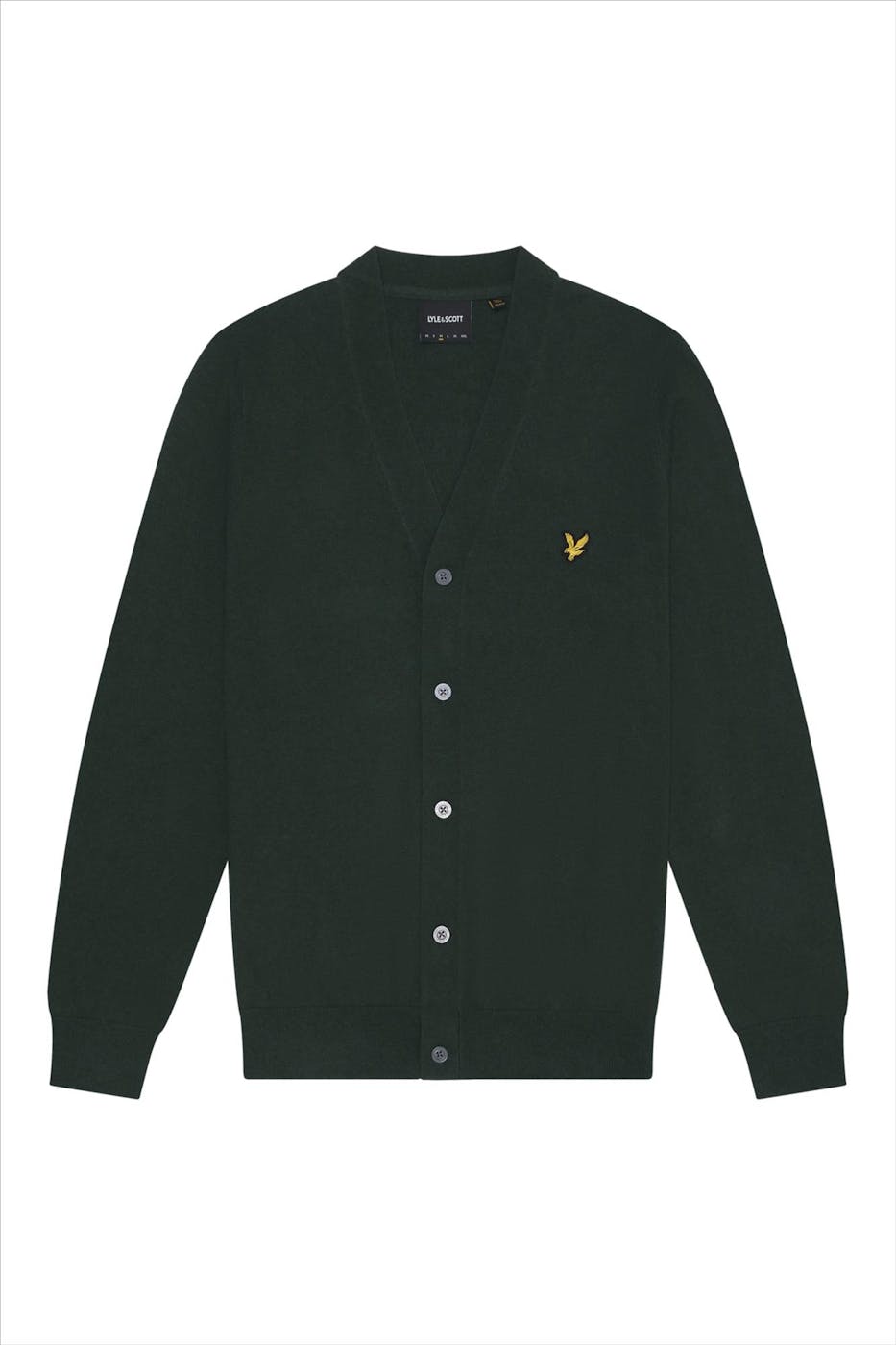 Lyle & Scott - Donkergroene Cotton Merino cardigan