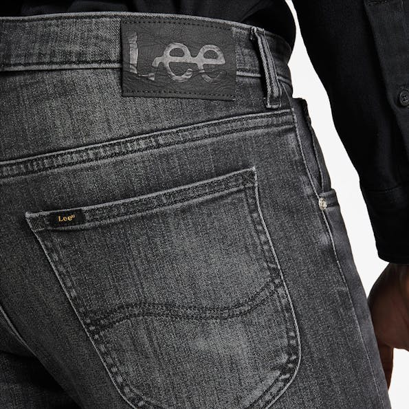 Lee - Donkergrijze Daren slim jeans