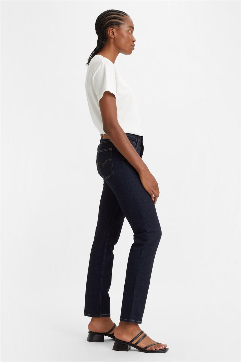 Levi's - Donkerblauwe 724 High-Waist Slim Straight jeans