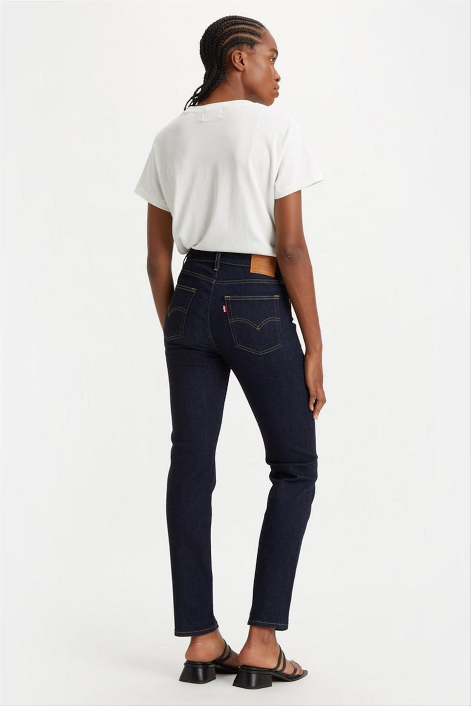 Levi's - Donkerblauwe 724 High-Waist Slim Straight jeans