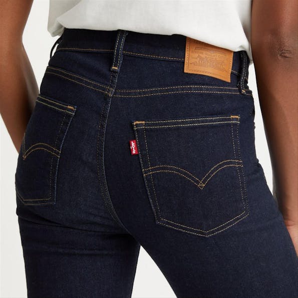 Levi's - Donkerblauwe 724 High-Waist Slim Straight jeans