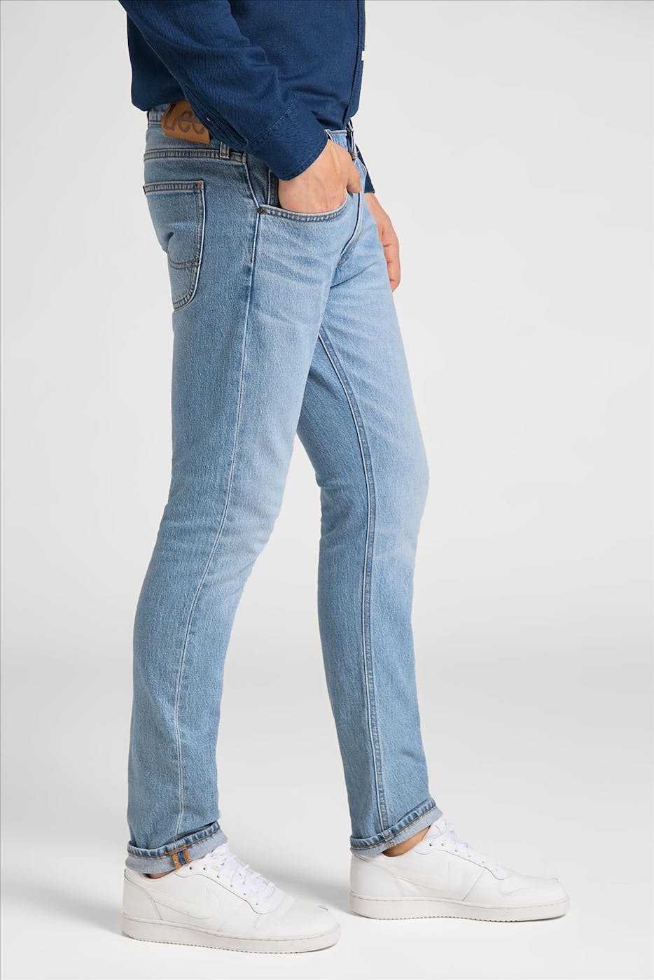 Lee - Lichtblauwe Luke slim tapered jeans