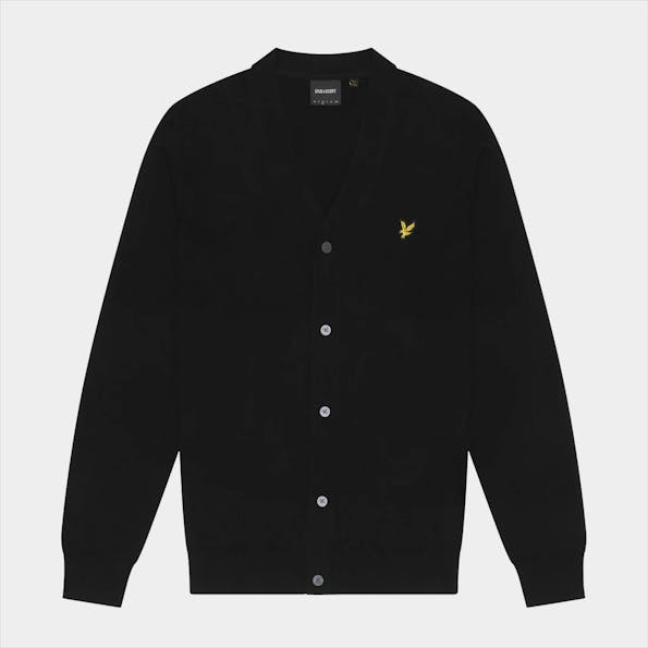 Lyle & Scott - Zwarte Cotton Merino cardigan