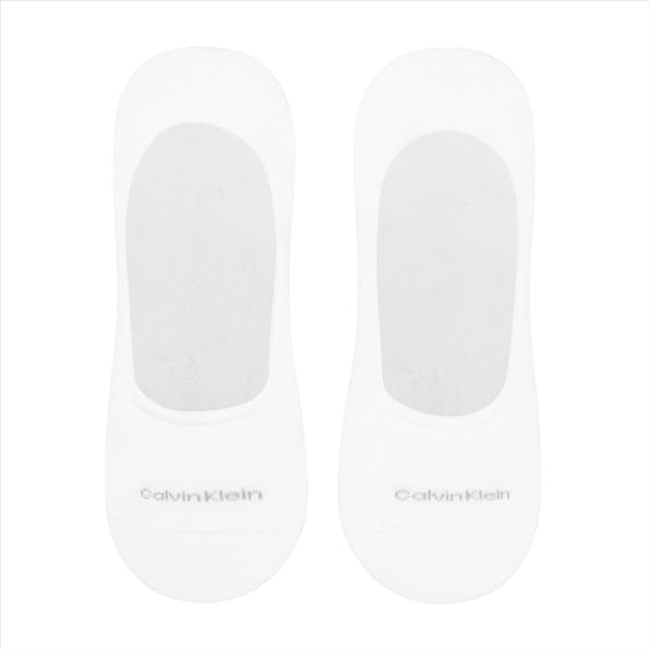 Calvin Klein - Witte 2-pack Footie sokken, maat: 43-46